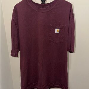 Carhartt Short-Sleeve Pocket Tee in Burgundy